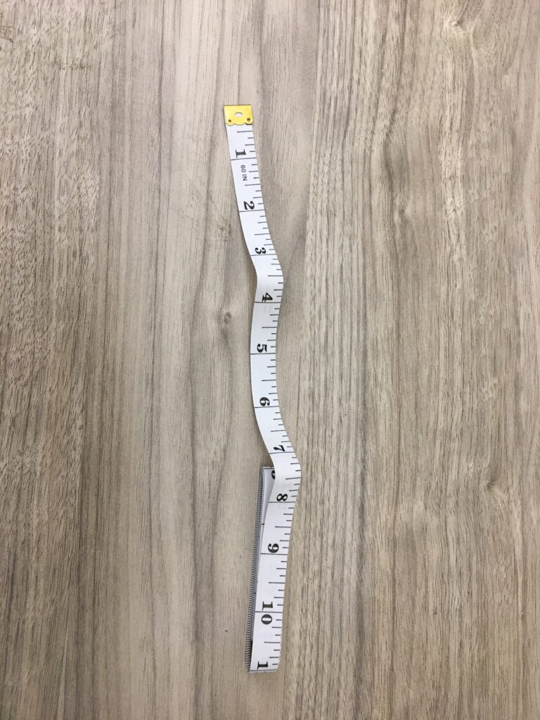 Tape measure on desk