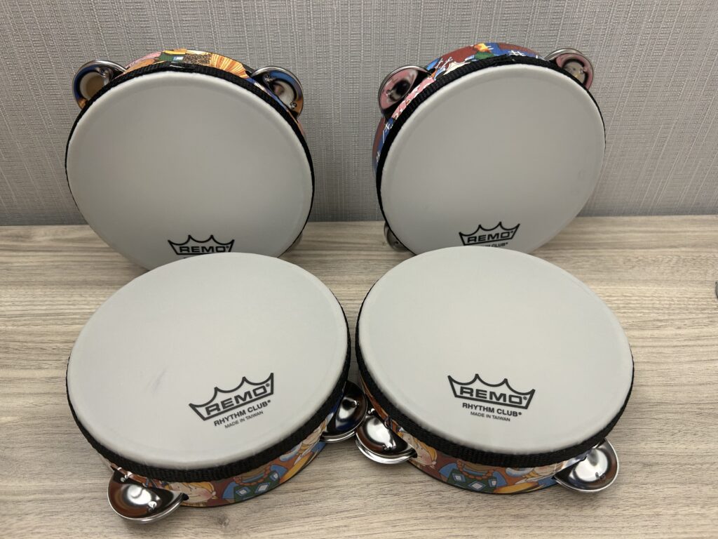 Four tambourines