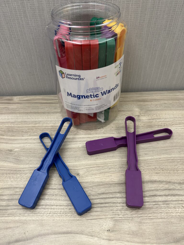 Magnetic wands and container