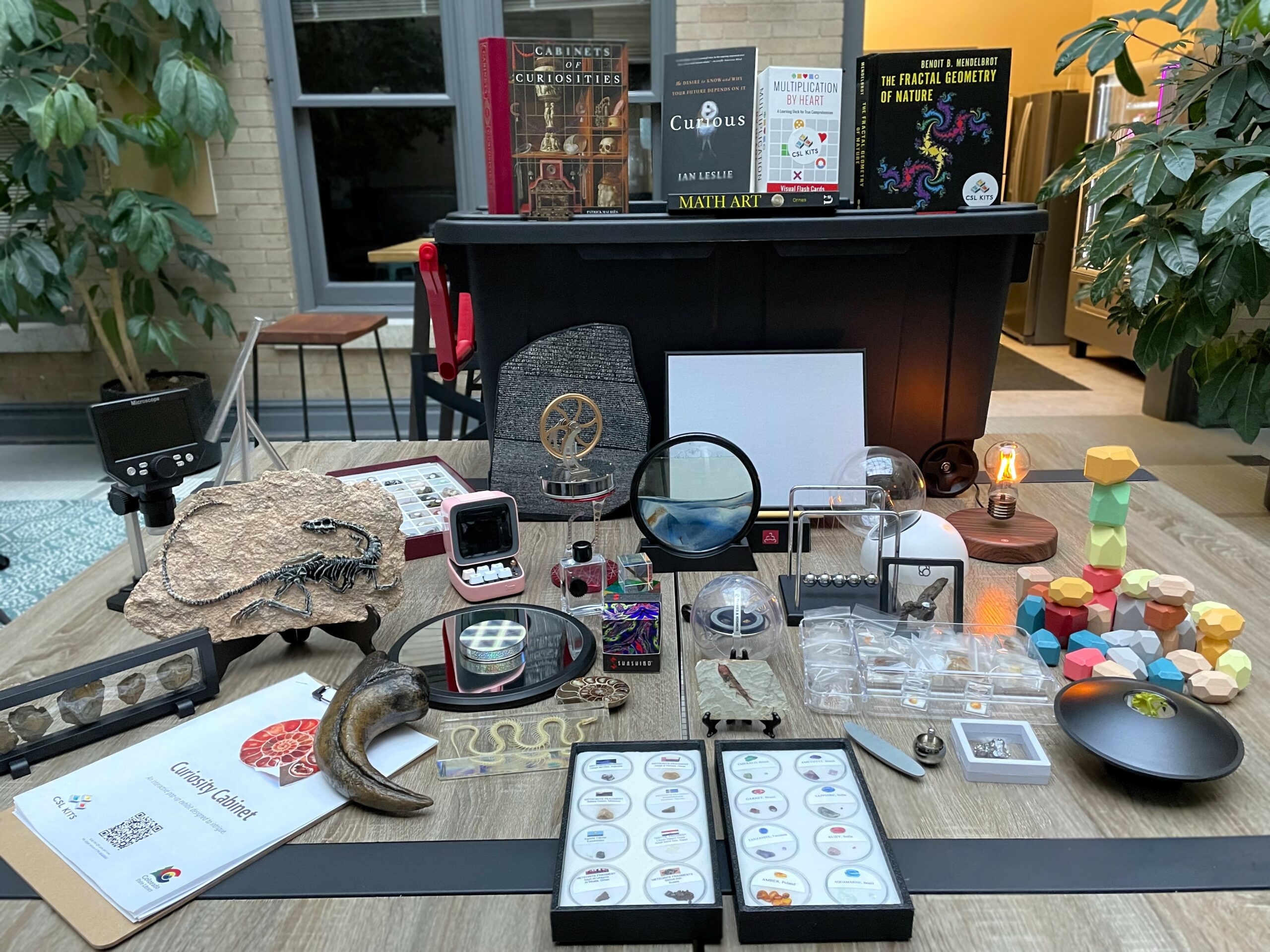 Contents of the kit are shown on a table