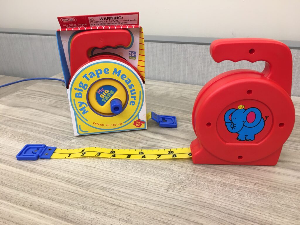 Children's Plastic tape measures on desk