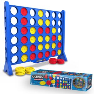 Giant Connect 4 game set with plastic pieces