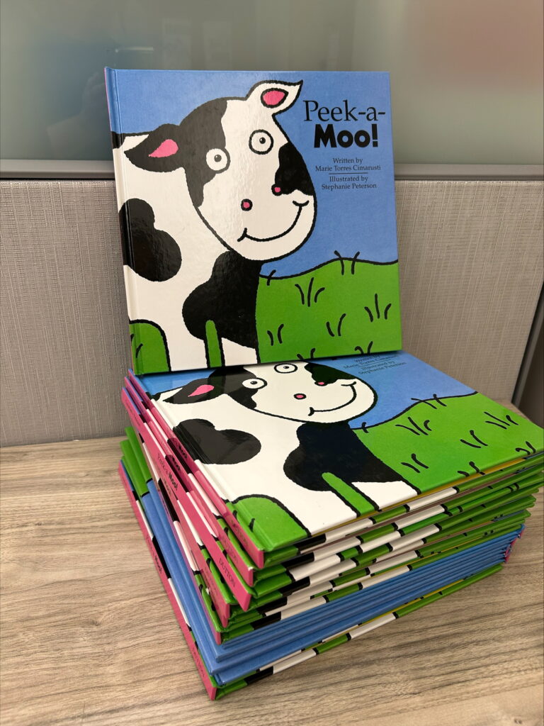 12 copies of book Peek-a-Moo! by Marie Torres Cimarusti, illustrated by Stephanie Peterson
